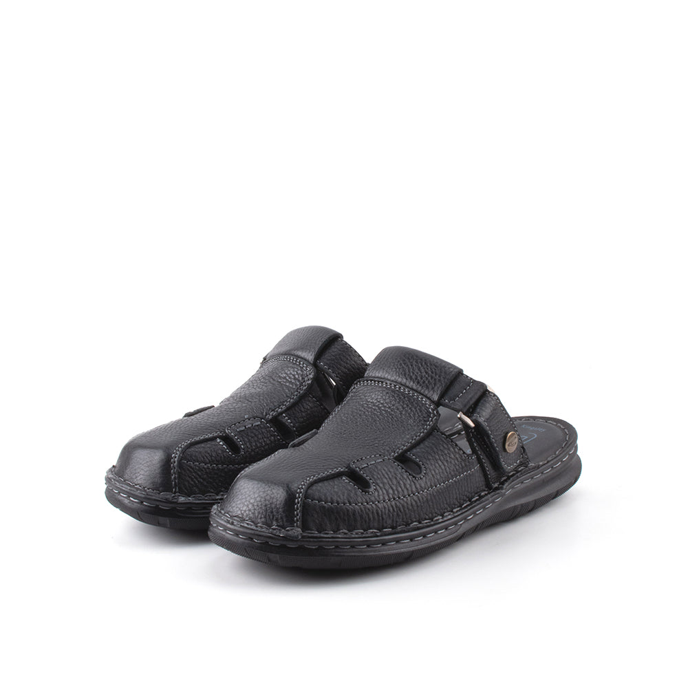Wavlynn Men's Leather Sandal Slip On With Closed Toe And Breathable Strap Detail For Daily Comfort main image 1