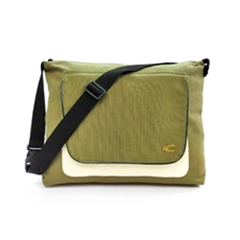 C by camel active | Unisex AW22 Coated Canvas Messenger | Green