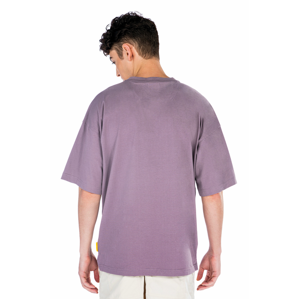 C by camel active | Short Sleeve T-Shirt in Oversized with Crew Neck in Cotton Jersey | Lavender