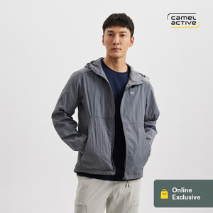 [Online Exclusive] camel active Men Lightweight Full Zip Jacket in Regular Fit with Hoodies in 2 Colors Nylon 600-AW24C0265A