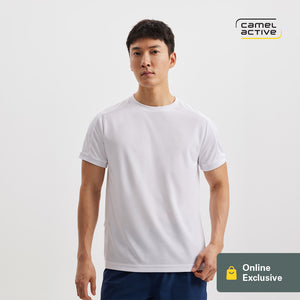 [Online Exclusive] camel active Men Short Sleeve T-Shirt in Regular Fit with Crew Neck in 2 Colors Poly 282-AW24C2872A
