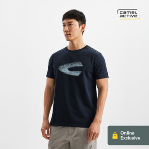 [Online Exclusive] camel active Men Short Sleeve T-Shirt in Regular Fit with Graphic Print in 3 Colors made from Functional Fabric 282-AW24C2871A