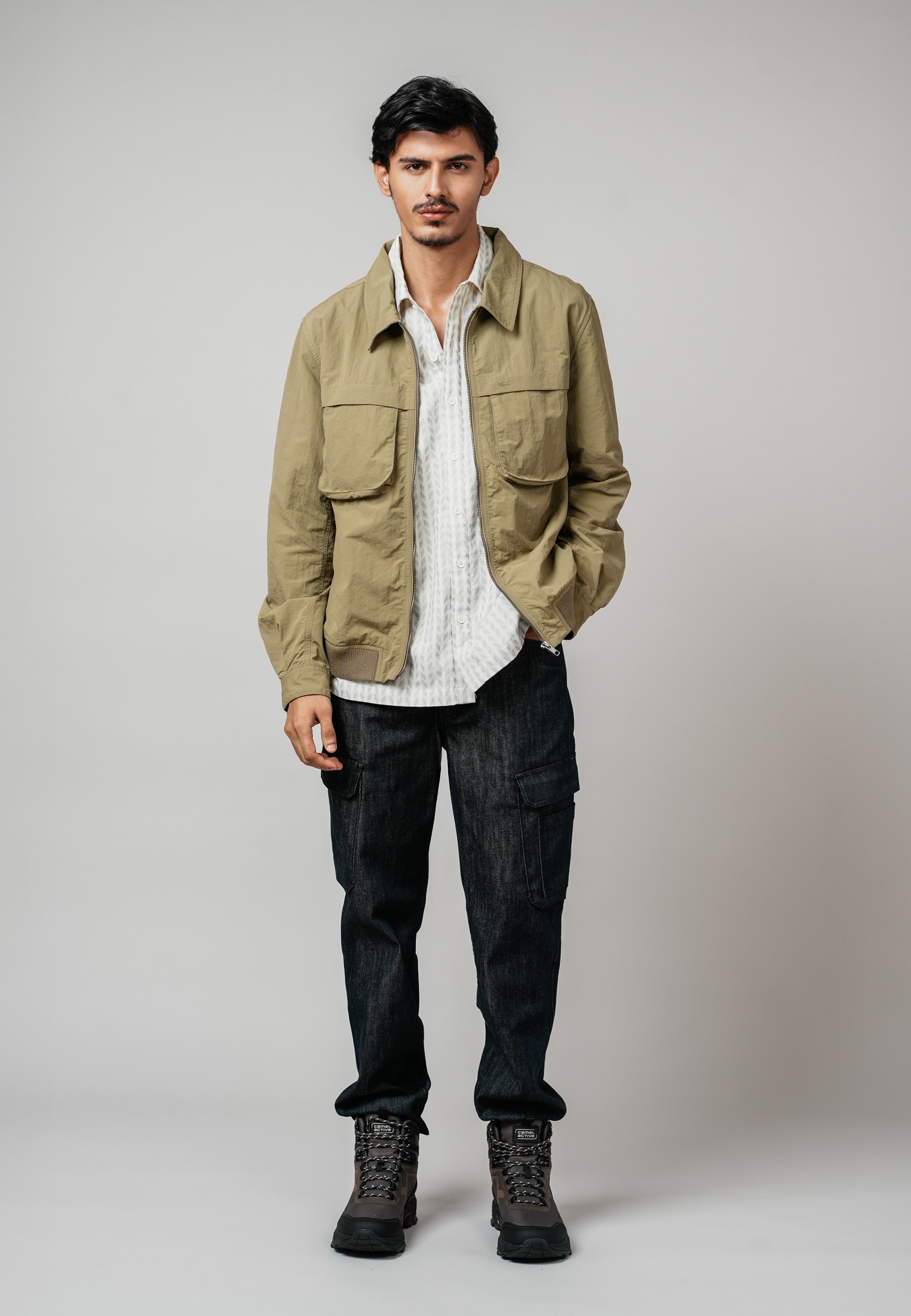 camel active Men Jacket- Regular Fit Performance Nylon Antique Bronze