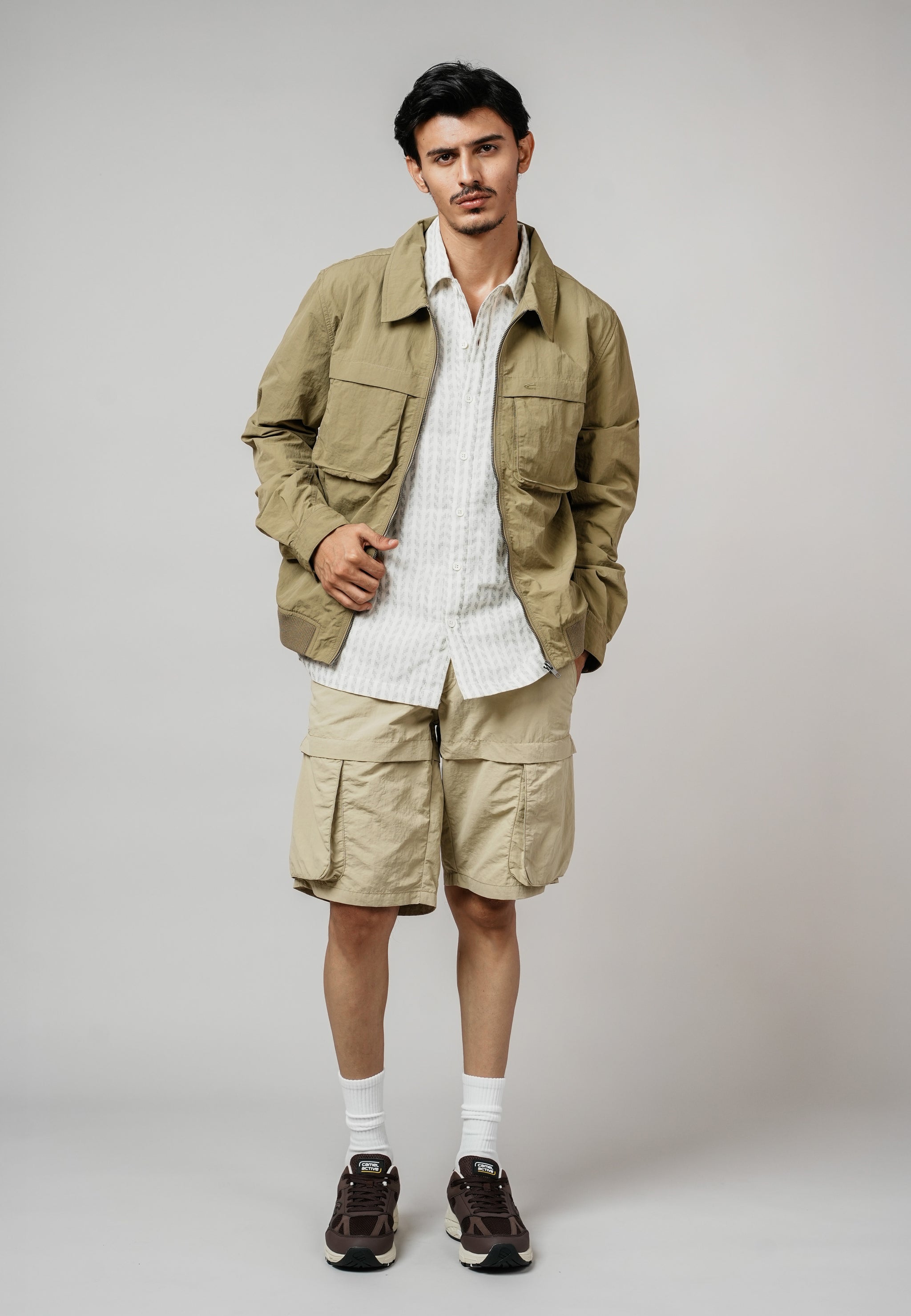 camel active Men Jacket- Regular Fit Performance Nylon Antique Bronze
