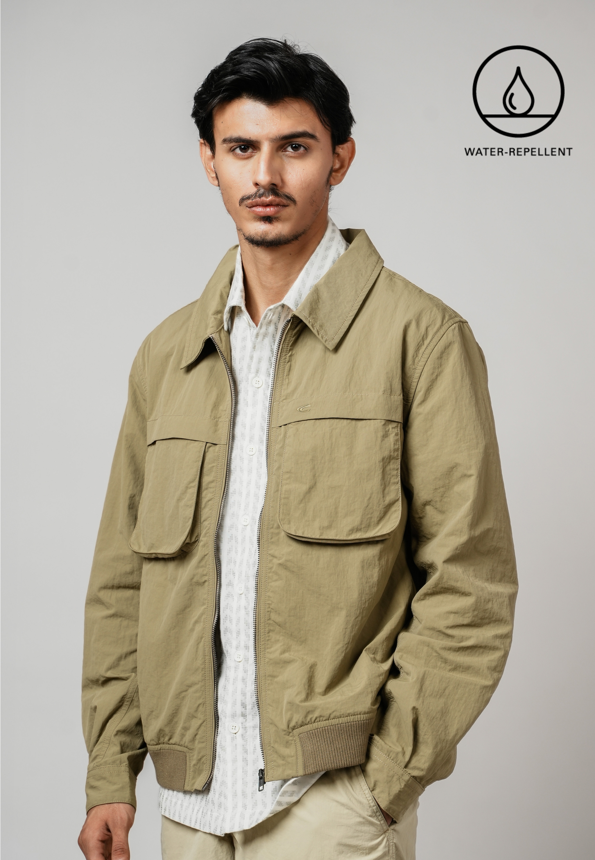 camel active Men Jacket- Regular Fit Performance Nylon Antique Bronze