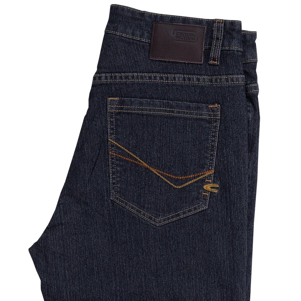 camel active Men Jeans 802 Regular Fit Stretch Denim Deep Blue Washe