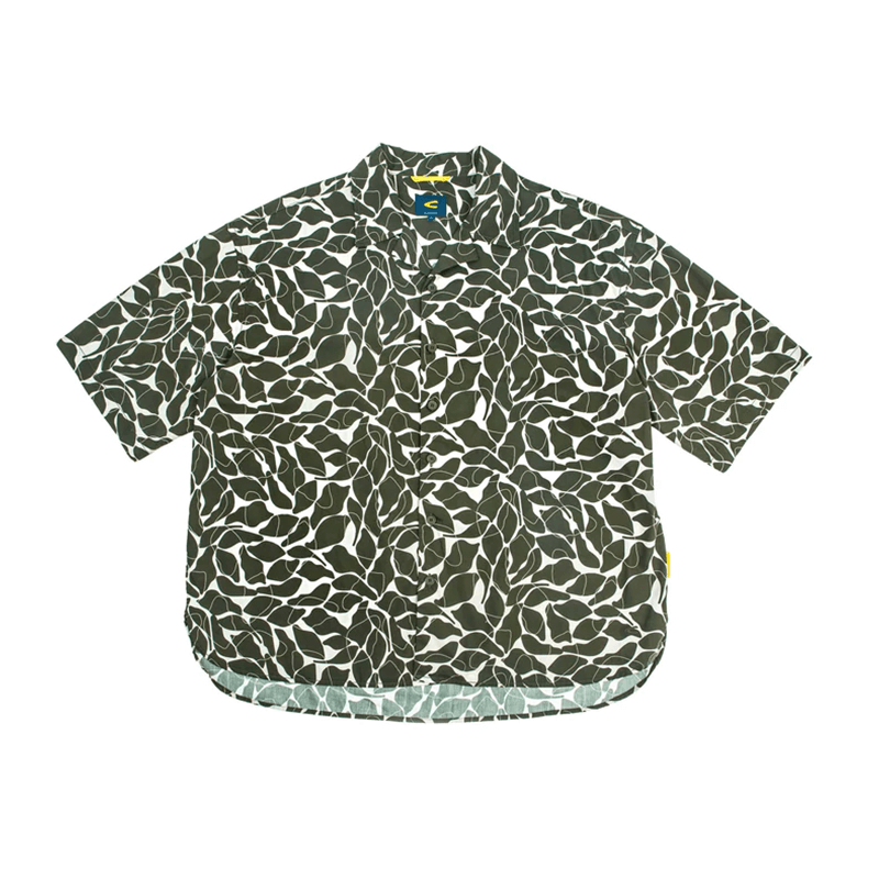 C by camel active | Short Sleeve Shirt in Oversized with Allover Print | Olive