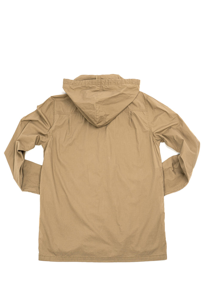 C by camel active | Long Sleeve Shirt in Relaxed Fit with Stand Collar Detachable Hoodie | Sand Brown