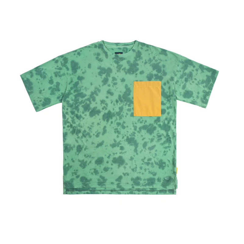 C by camel active | Short Sleeve T-Shirt in Oversized with Tie-Dye | Green