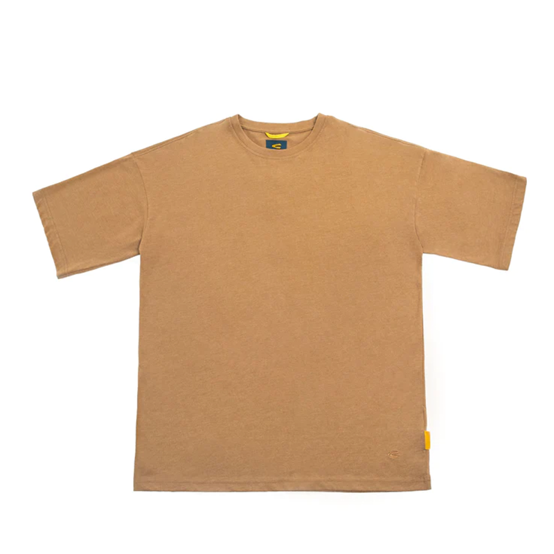 C by camel active | Short Sleeve T-Shirt in Oversized with Crew Neck Cotton Poly | Bronze