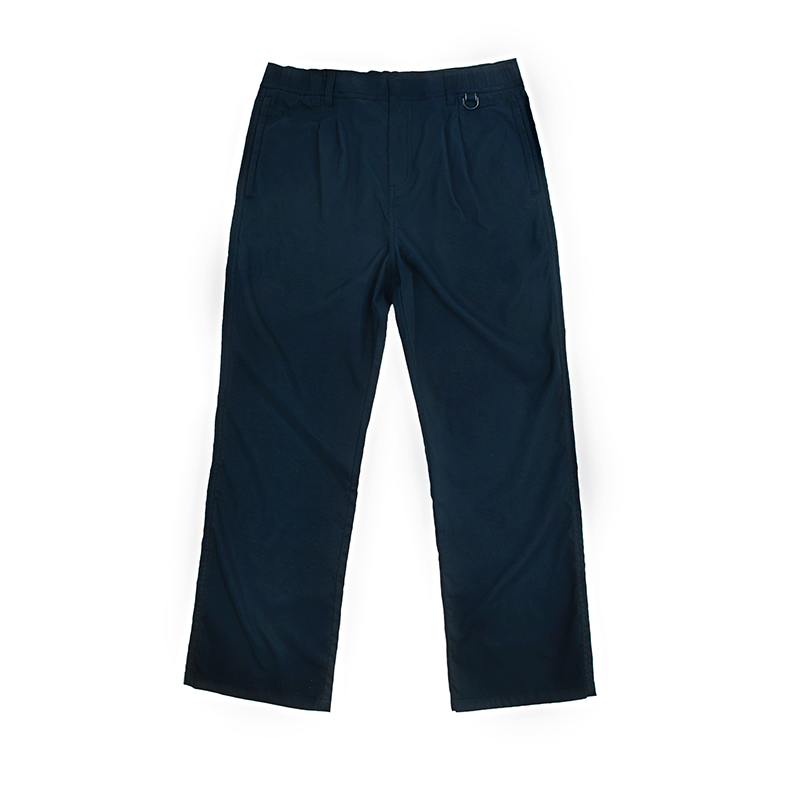 C by camel active | Chino Trousers in Baggy Fit with Elastic Waistband and Pleats | Navy Blue