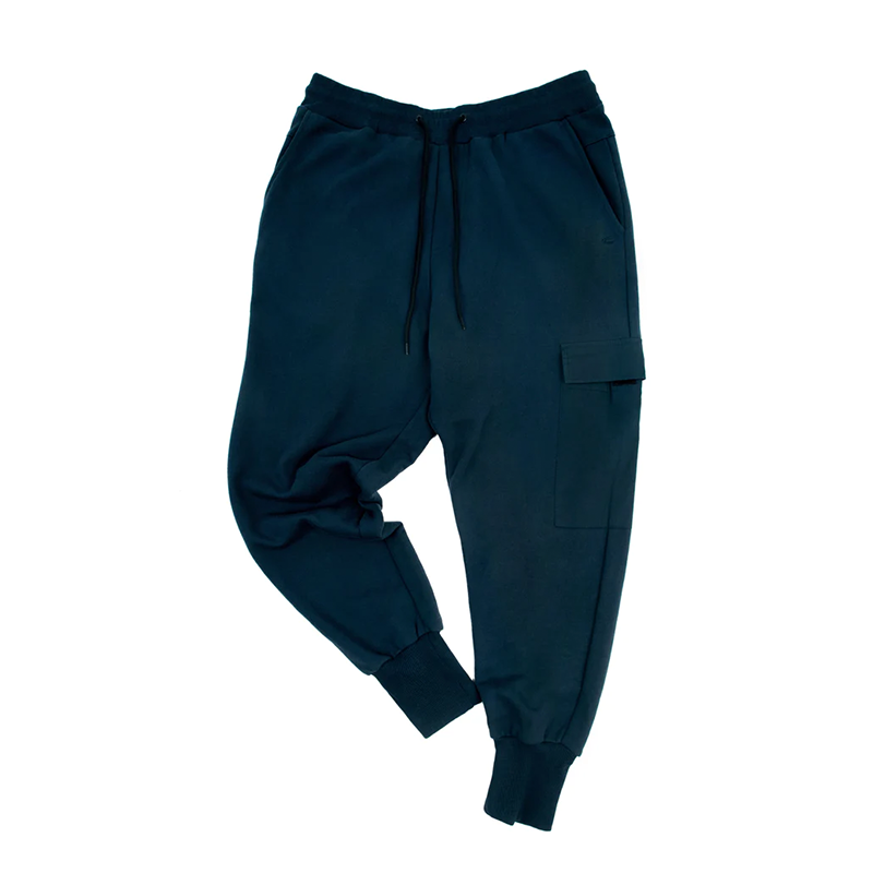 C by camel active | Sweat Pants in Carrot Fit with Elastic Waistband Cotton Terry | Navy Blue