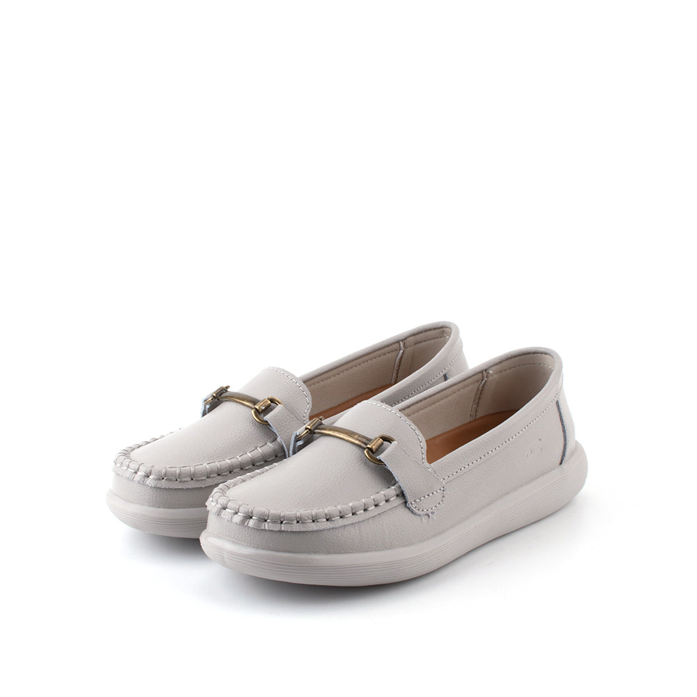 camel active | Women Kate Buckle Slip-On Loafers Shoe | Grey