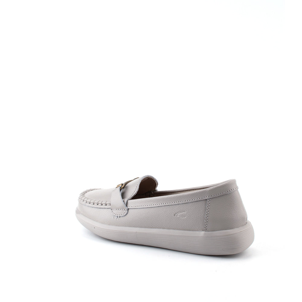 camel active | Women Kate Buckle Slip-On Loafers Shoe | Grey