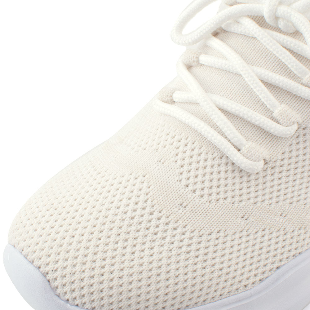 camel active | Women Zeyla Lace-Up Lightweight Knitted Sneakers Shoe | White