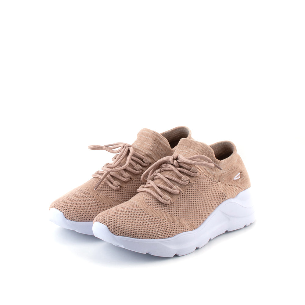 camel active | Women Zeyla Lace-Up Lightweight Knitted Sneakers Shoe | Peach