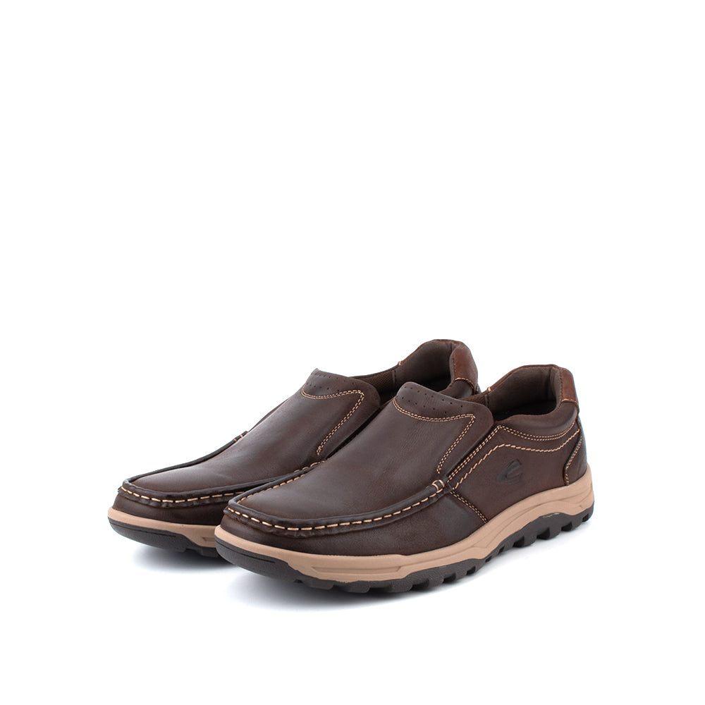 camel active | Slip On Casual Men Shoes with Elastic Band BROMPTON | Coffee
