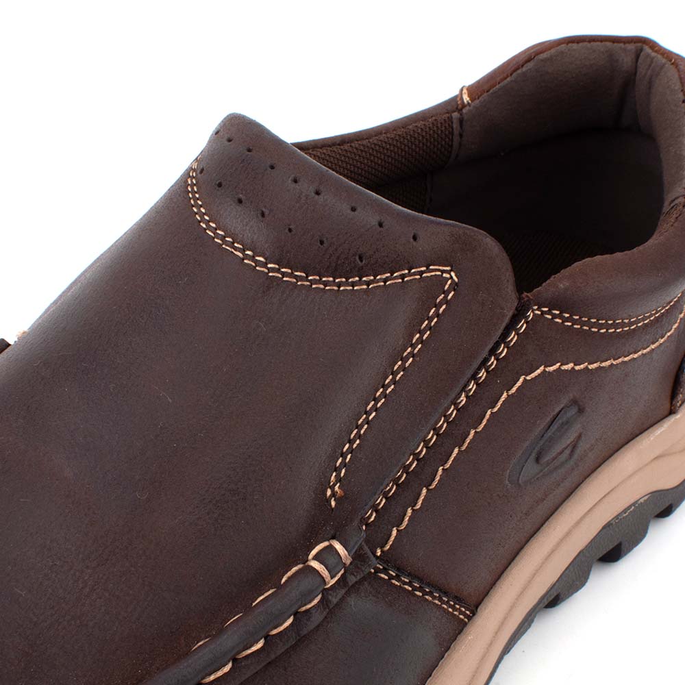 camel active | Slip On Casual Men Shoes with Elastic Band BROMPTON | Coffee