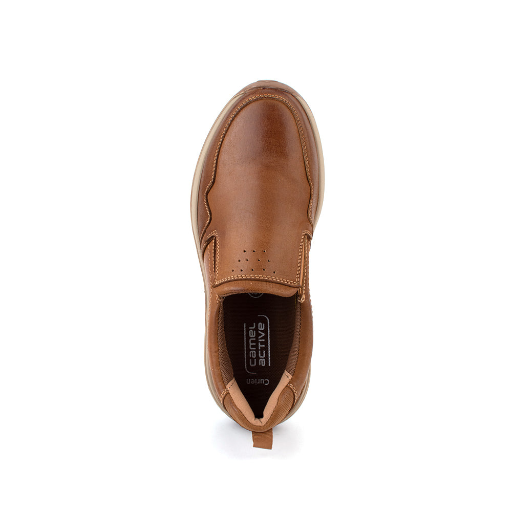 camel active | Slip On Leather Casual Men Shoes CURIEN | Tan
