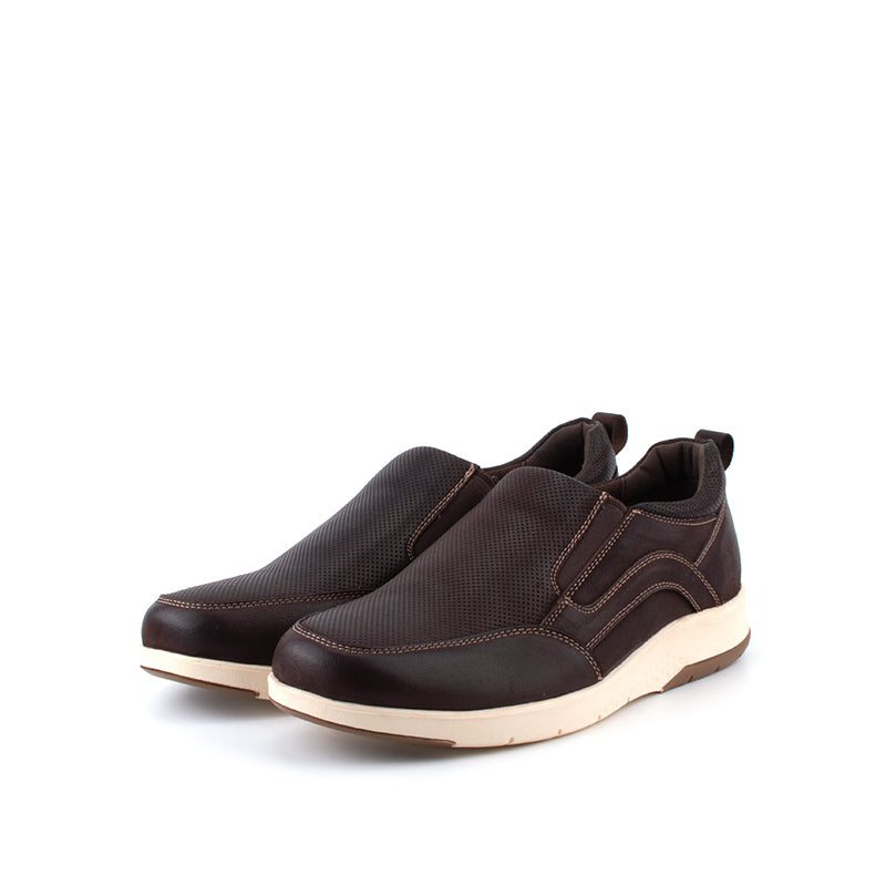 camel active | Leather Slip On Men shoes with Stitch Detail DILLON | Coffee