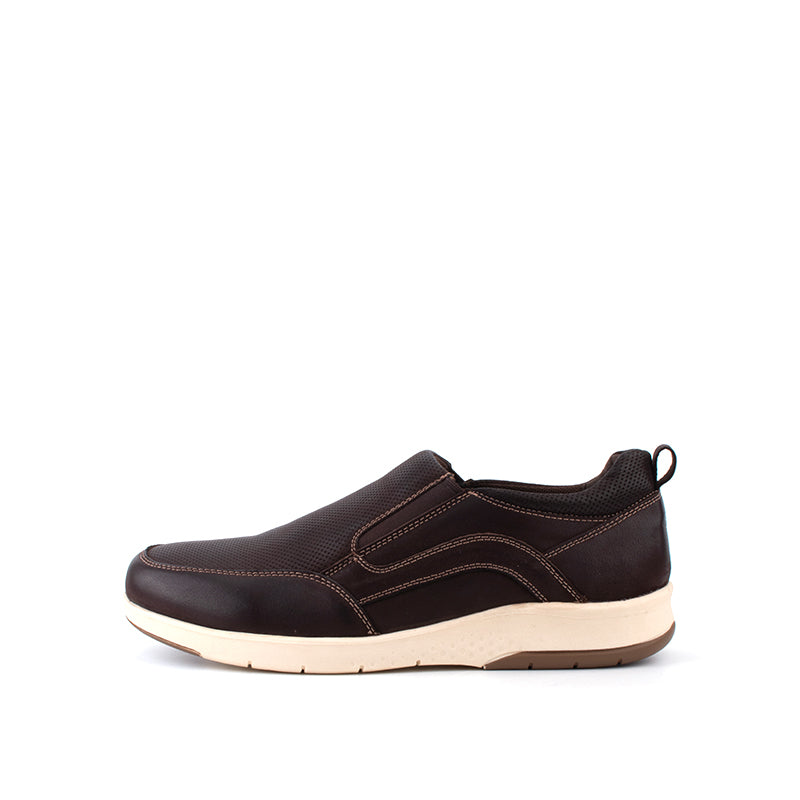 camel active | Leather Slip On Men shoes with Stitch Detail DILLON | Coffee