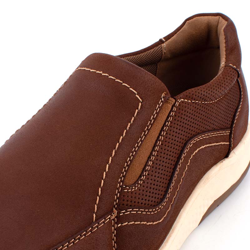 camel active | Leather Slip On Men shoes with Stitch Detail DILLON | Brown