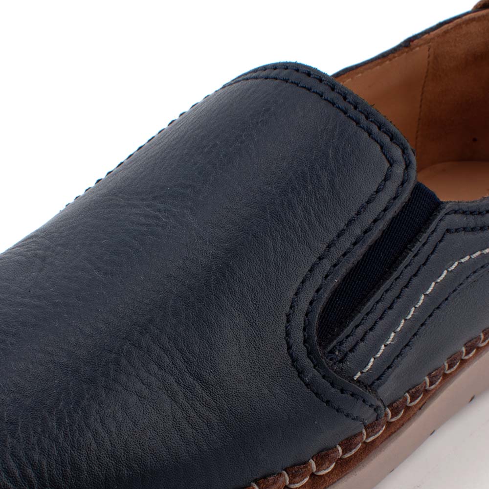 camel active | Leather Stitched Details Slip On Men Shoes FIGOZ | Navy