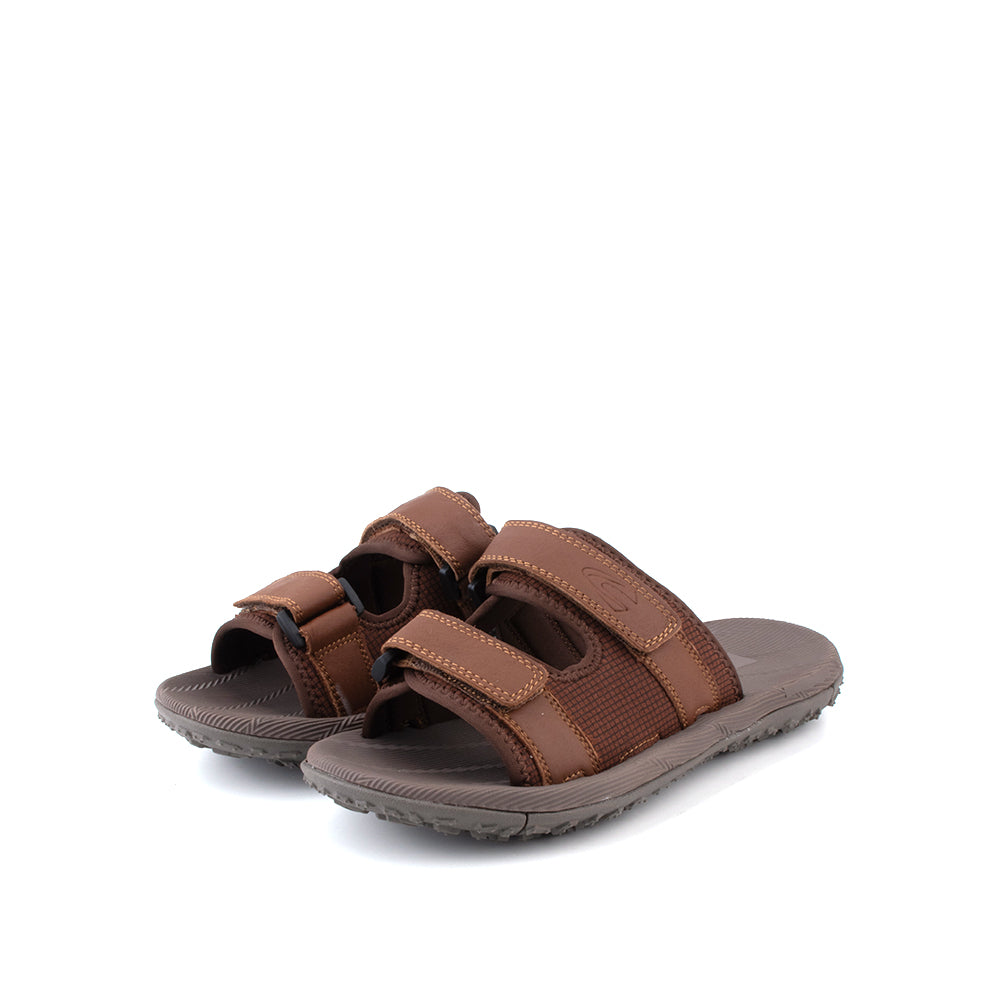 camel active | Slip On Leather Double Strap Men Sandals VOKES | Brown 