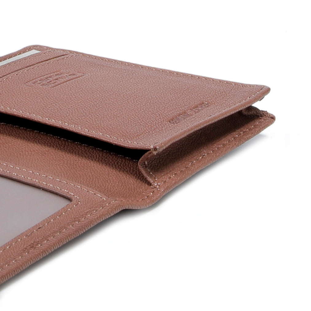 camel active | Men Card Holder Leather 3 Card Compartments Grainy Finished | Brown