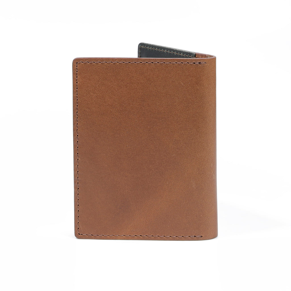 C by camel active | Men Card Wallet Leather 2 Card Compartments Raw Edge Finished | Brown
