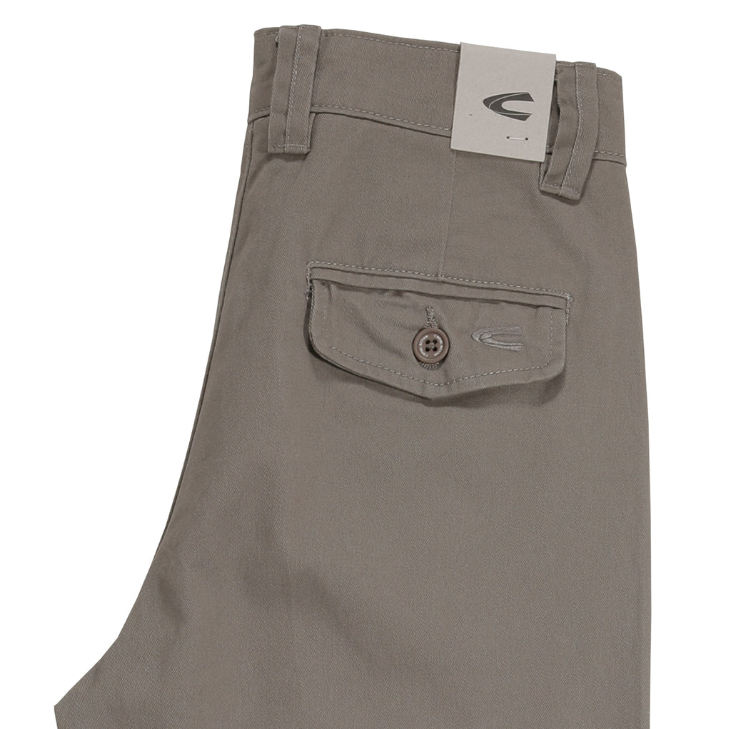 camel active Pleat Chino Trousers Regular Fit in Cotton Twill | Tan