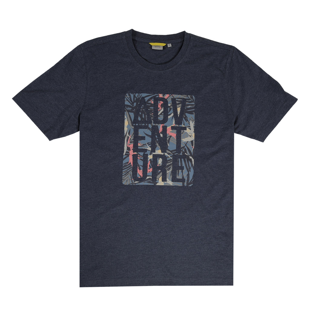 camel active | Short Sleeve T-Shirt in Regular Fit with Graphic Print | Deep Blue