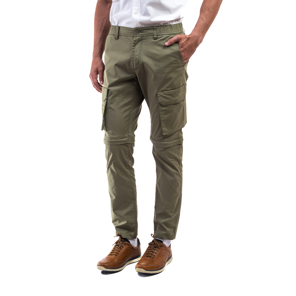 camel active | Cargo Trousers in Regular Fit with Detachable Legs | Olive