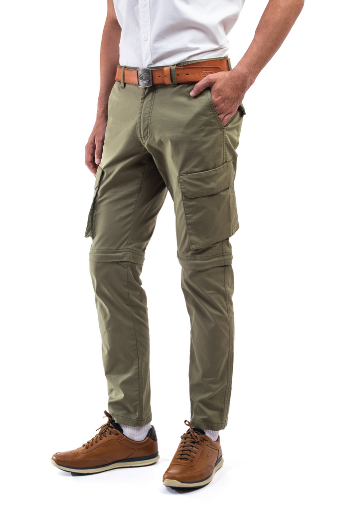 camel active | Cargo Trousers in Regular Fit with Detachable Legs | Olive