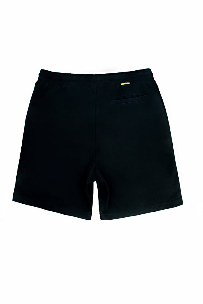 C by camel active | Sweat Shorts in Regular Fit with Elastic Waistband and Mesh Paneled in Cotton Poly Terry | Black