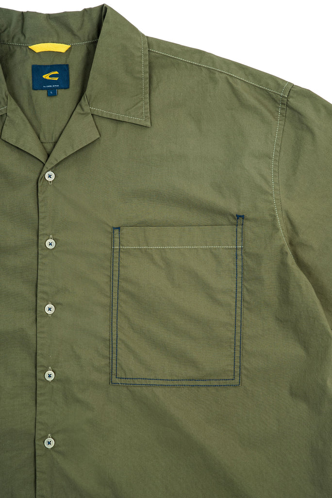 C by camel active | Short Sleeve Shirt in Oversized with Patch Pocket | Olive
