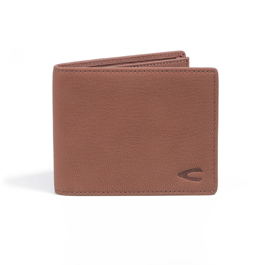 camel active | Men Bi Fold Wallet Leather 10 Card Compartments Grainy Finished | Brown