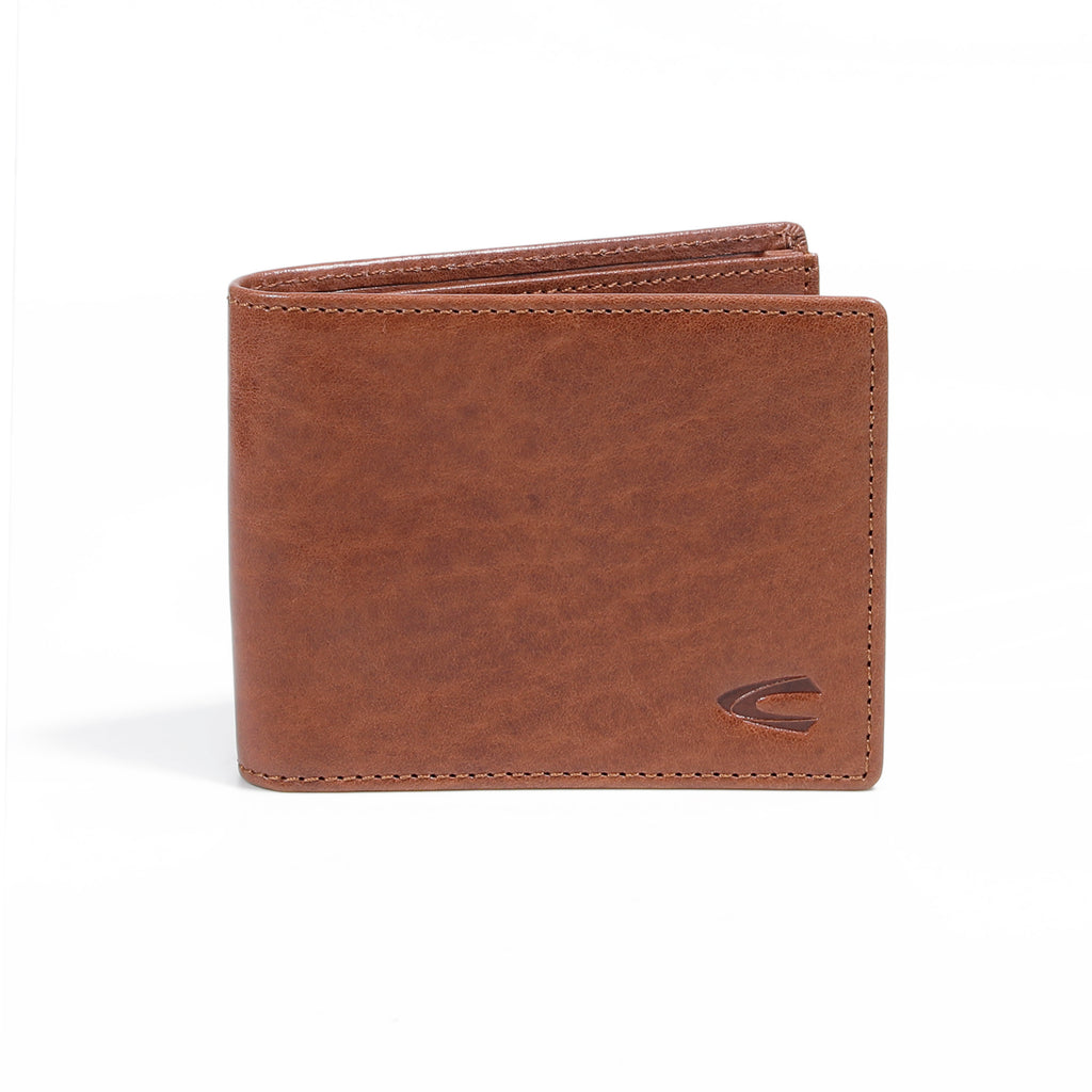camel active | Men Bi Fold Wallet Leather 8 Card Compartments Grainy Finished | Brown
