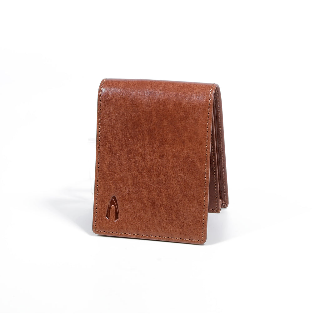 camel active | Men Bi Fold Wallet Leather 8 Card Compartments Grainy Finished | Brown