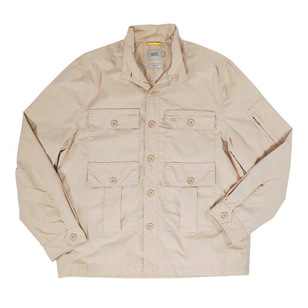 camel active | Jacket in Regular Fit with Detachable Hood in Cotton Blend | Sand