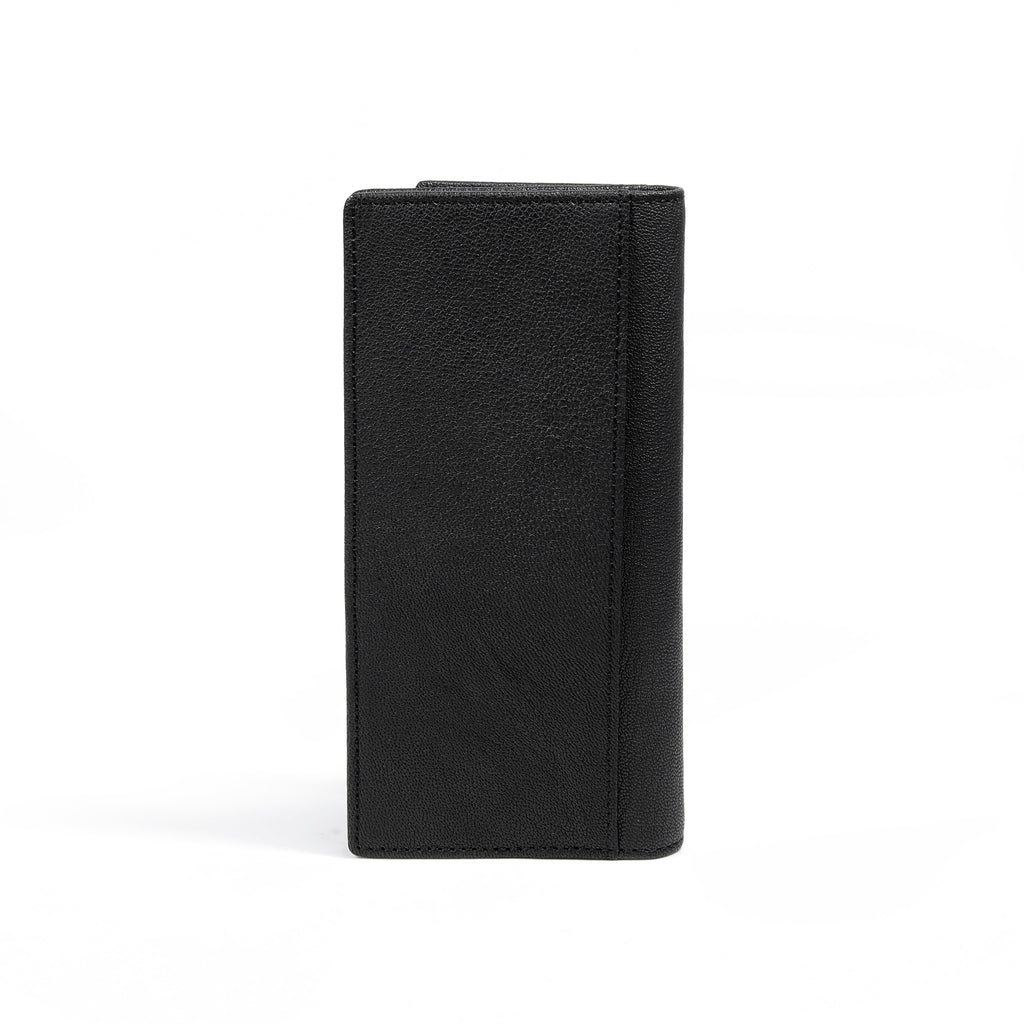 camel active | Men Long Wallet Leather 12 Card Compartments Grainy Finished | Black