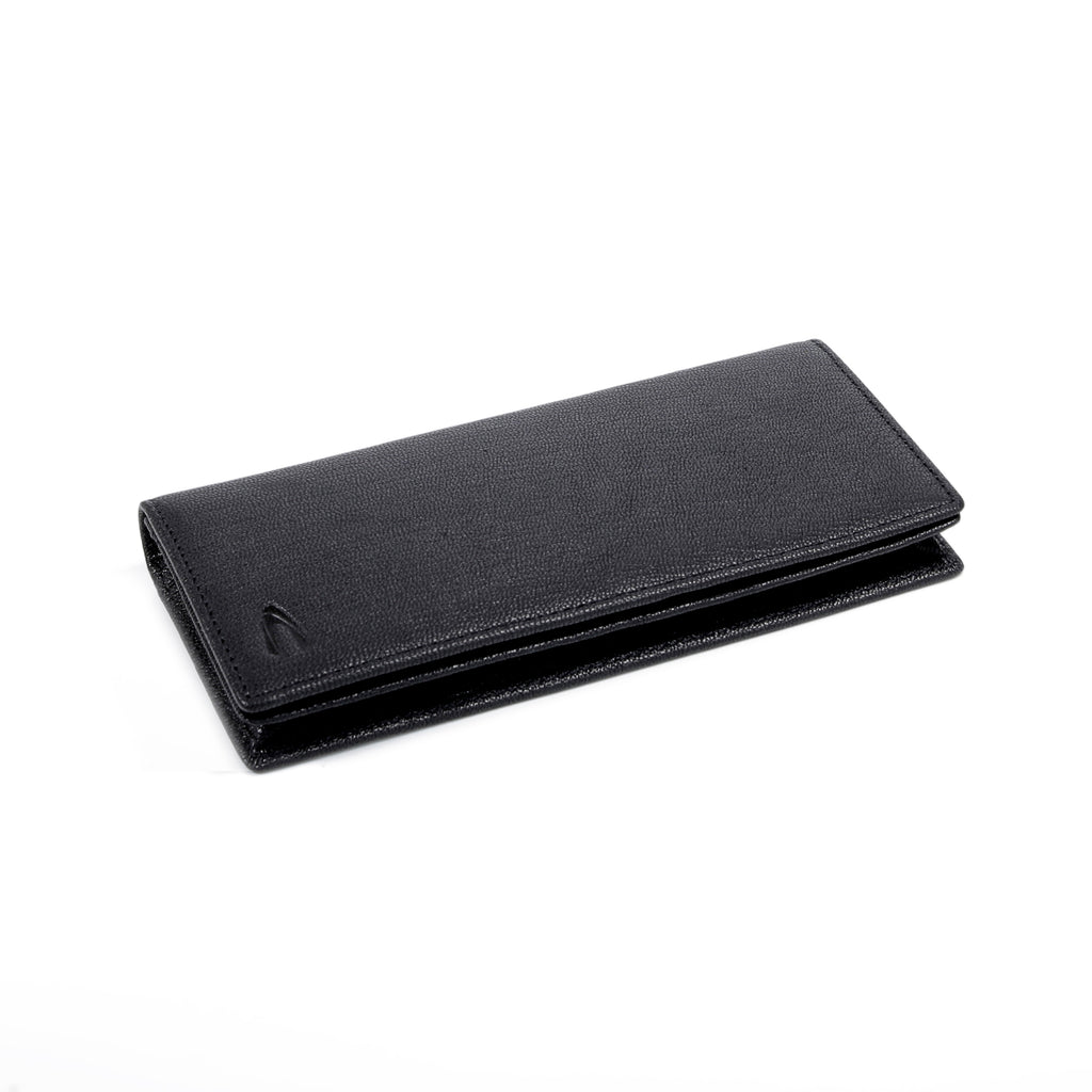 camel active | Men Long Wallet Leather 12 Card Compartments Grainy Finished | Black