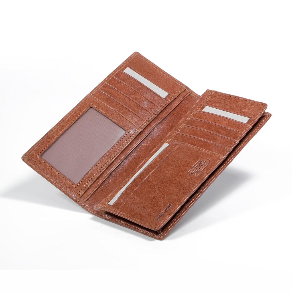 camel active | Men Long Wallet Leather 12 Card Compartments Grainy Finished | Brown