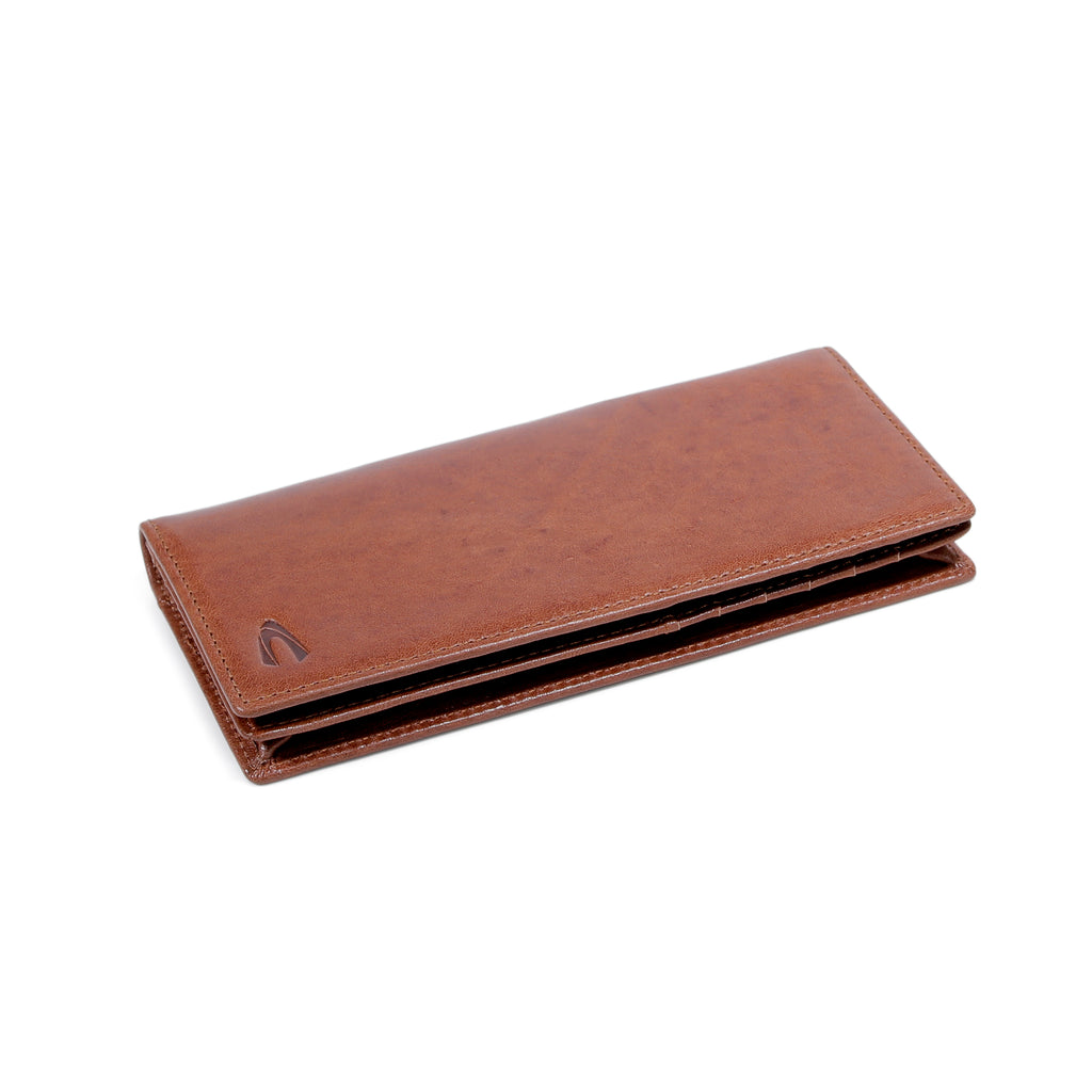 camel active | Men Long Wallet Leather 12 Card Compartments Grainy Finished | Brown
