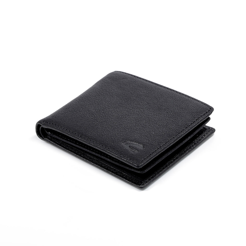 camel active | Men Bi Fold Wallet Leather 14 Card Compartments Grainy Finished | Black