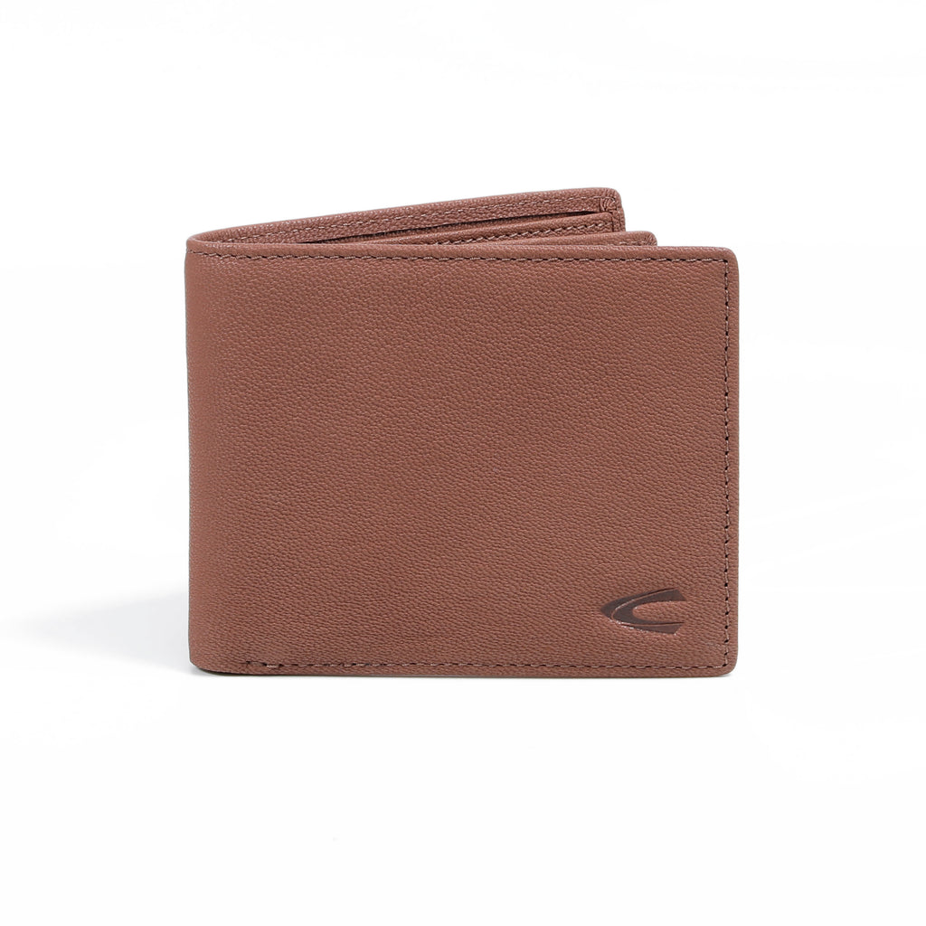 camel active | Men Bi Fold Wallet Leather 14 Card Compartments Grainy Finished | Brown