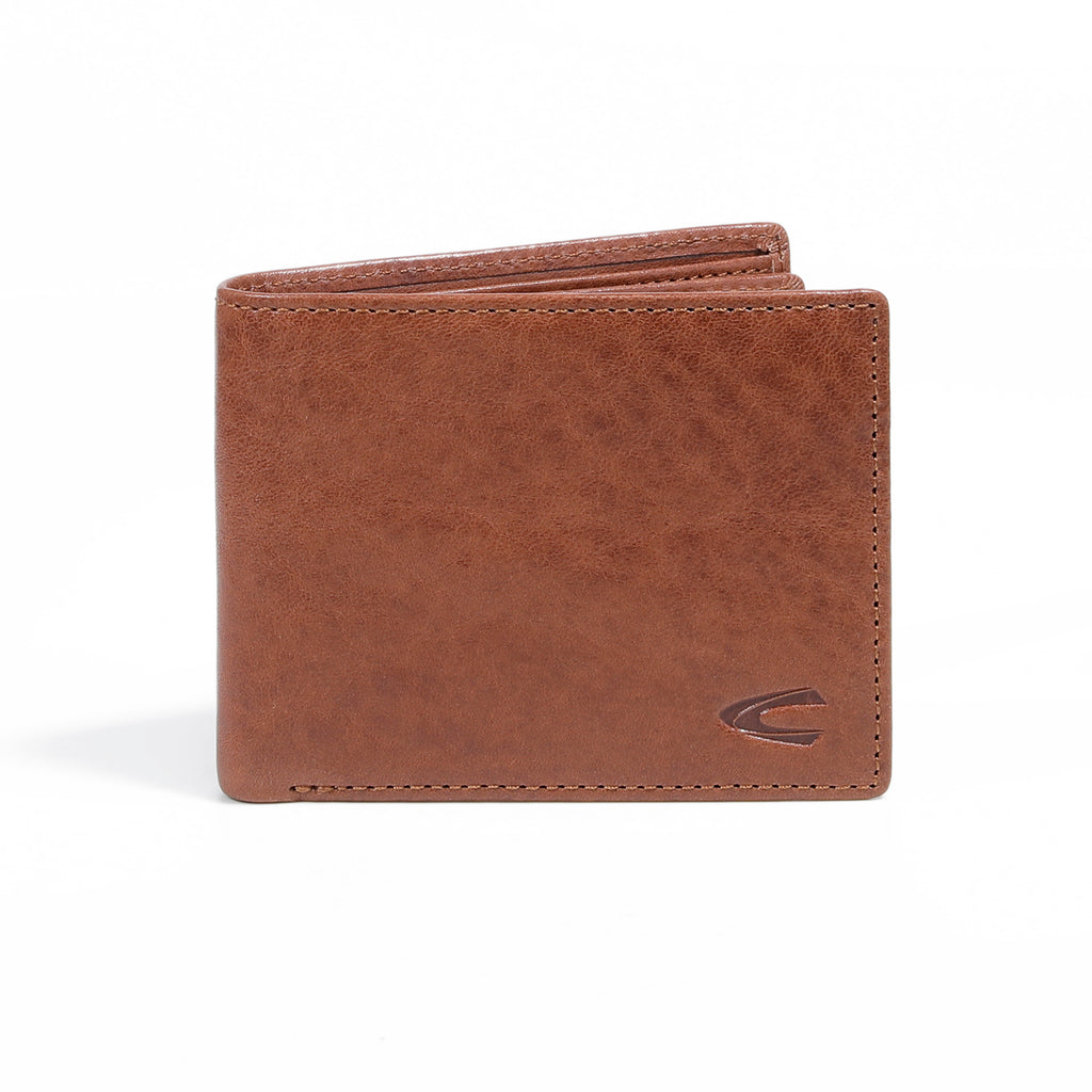 camel active | Men Bi Fold Wallet Leather 11 Card Compartments Grainy Finished | Brown