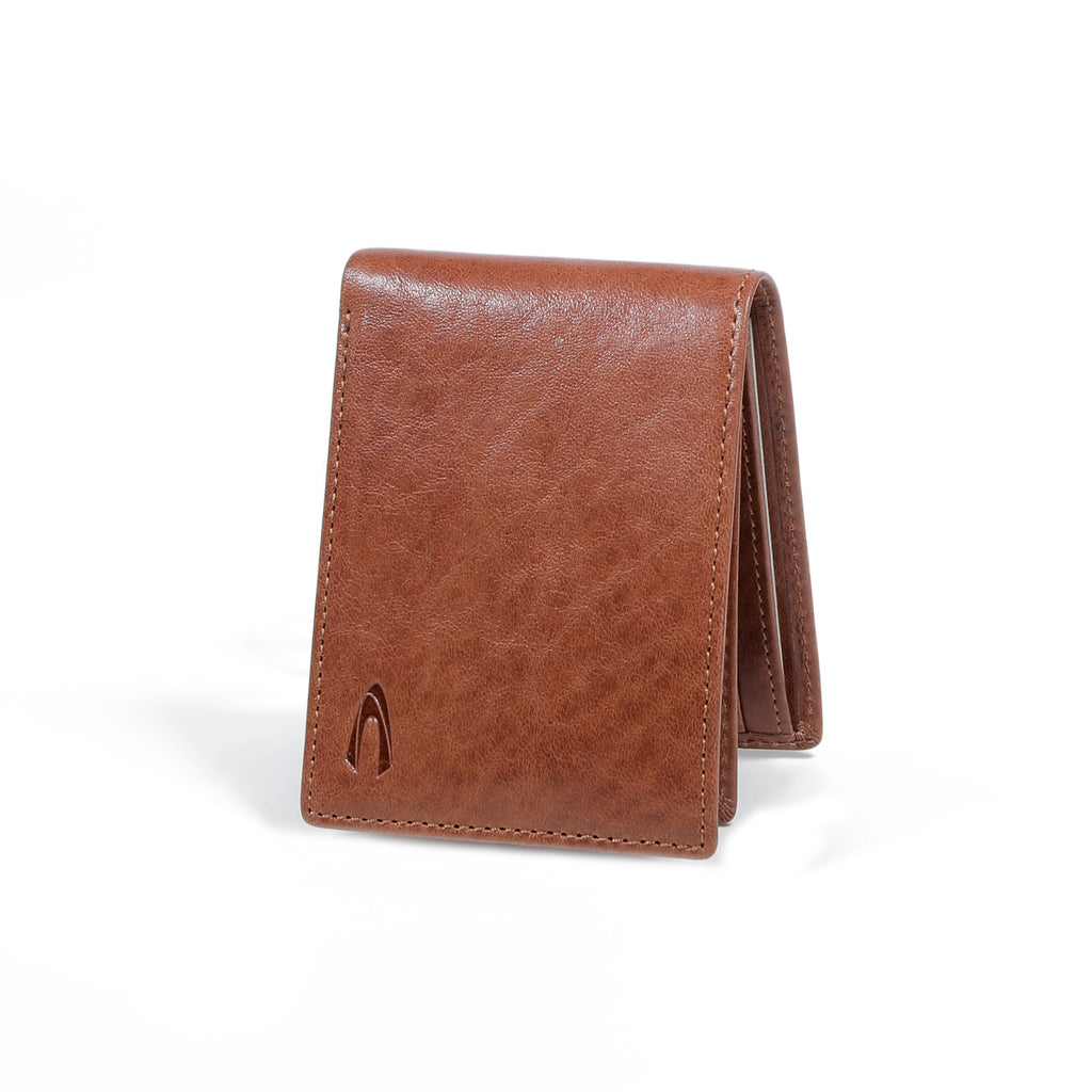 camel active | Men Bi Fold Wallet Leather 11 Card Compartments Grainy Finished | Brown