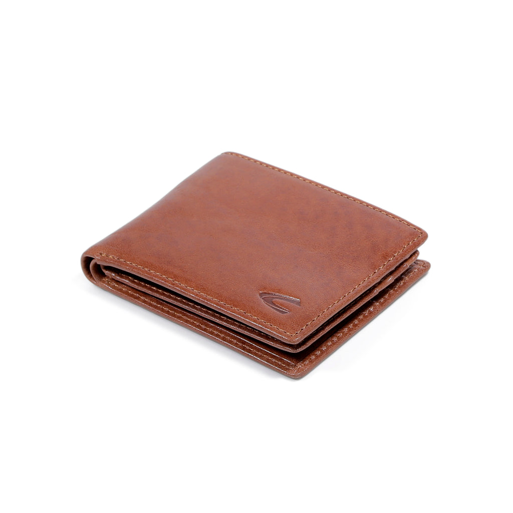 camel active | Men Bi Fold Wallet Leather 11 Card Compartments Grainy Finished | Brown