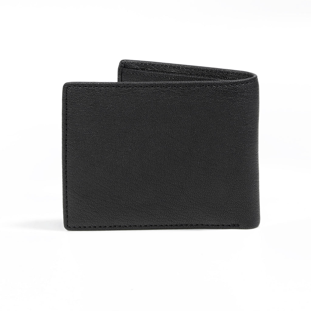 camel active | Men Bi Fold Wallet Leather 6 Card Compartments Grainy Finished | Black